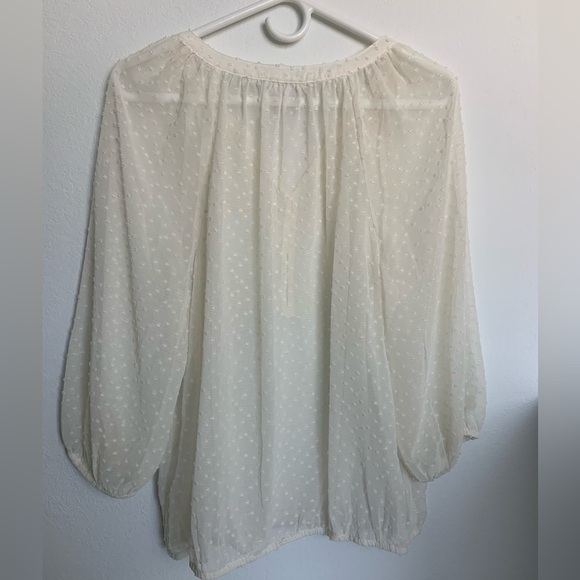 Liz Claiborne Petite Sheer Textured Blouse Womens L petites - Picture 3 of 9
